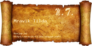 Mravik Tilda névjegykártya